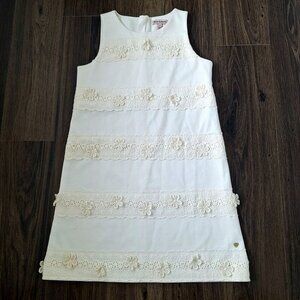 💙 Juicy Couture Soft Thick Floral Embroidered Dress Size 12 Romantic Girly Form